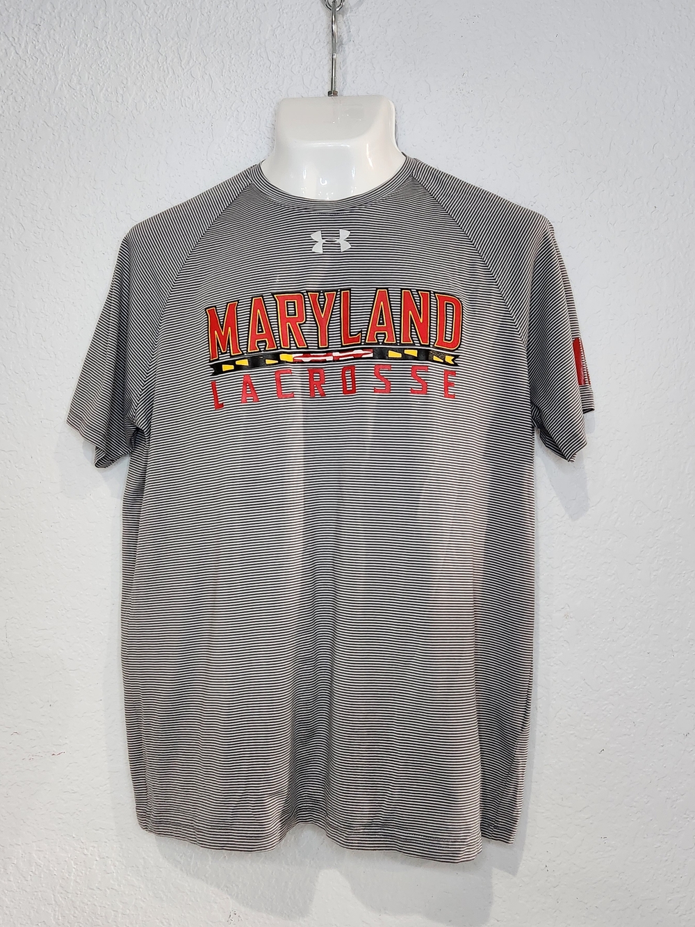 HUNDER ARMOUR LG Gray Maryland Lacrosse Short-Sleeve Performance Tee